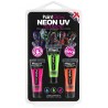 Peinture liquide UV set 3 couleurs rose - jaune - vert neon