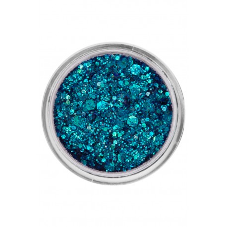 Paillettes festival pour le visage bleu paon