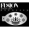 Pochoir couronne et flocons de neige