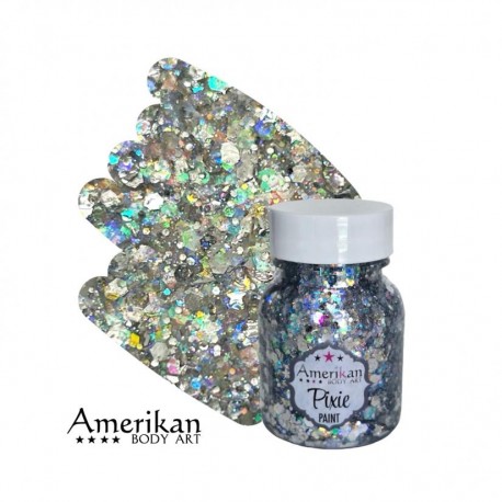 Gel pailleté maquillage argent XANADU Pixie Paint Amerikan Body Art