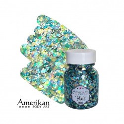 Paillettes gel turquoises SPLASH Pixie Paint Amerikan Body Art
