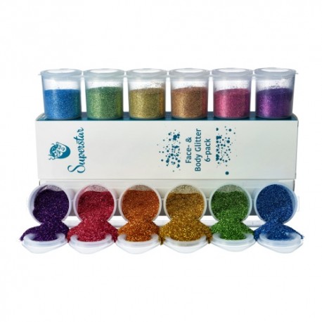 Kit glitter cosmétique Summer Festival 6 couleurs scintillantes par Superstar