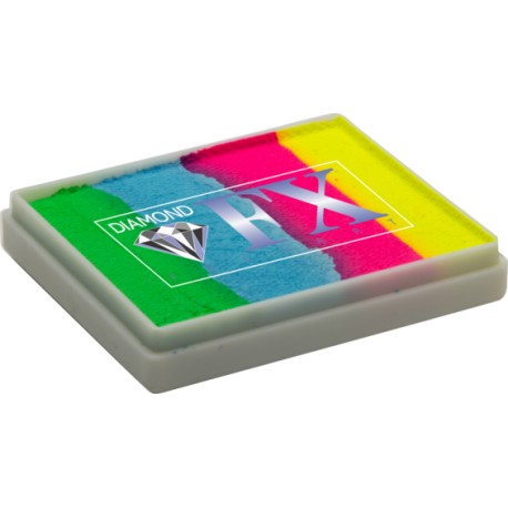 Diamond FX rainbow cake Happy Birthday - maquillage visage multicolore UV