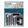 Stencils pour tatouages Paillettes fantaisie - Lot de 24 pièces stencils enfants
