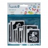 Pochoirs tatouages véhicules & engins - Lot de 24 pièces stencils enfants