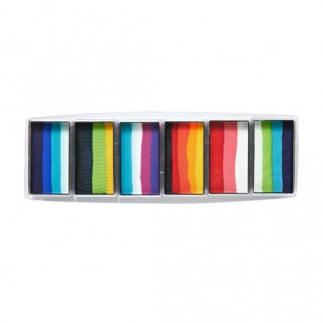 Palette Maquillage One Stroke Rainbow Burst - Peinture Professionnelle visage et corps Vegan - Global Colours