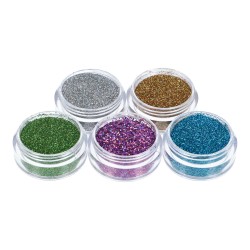 Paillettes pour tatouages Pailleté - Kit 5 couleurs cosmétiques Superstar
