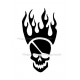 Tatouage temporaire - Tatouage éphémère tête de mort flamme 136