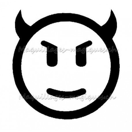 Tatouage temporaire - Tatouage éphémère - smiley emoji diable 334