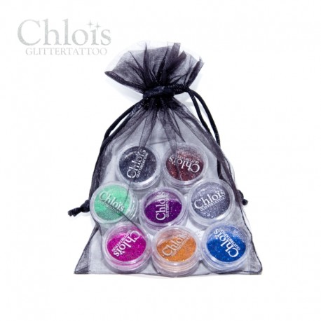 Chloïs Glitter Mini's Dark - sachet de 8 couleurs de paillettes