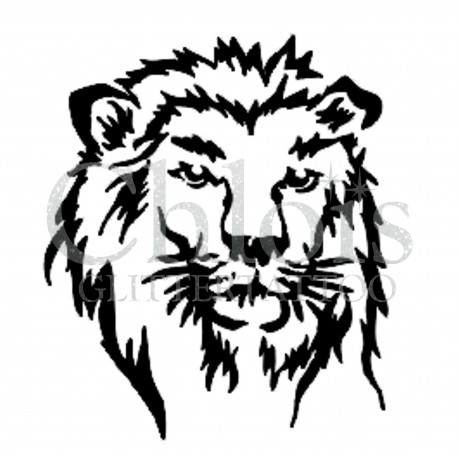 Tête de lion n°1001 pochoir tatouage