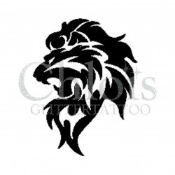 Lion qui rugit n°1002 pochoir tatouage