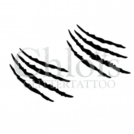 Griffe d'animaux n°1204 pochoir chloïs Glittertattoo pour tatouage temporaire