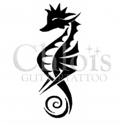 Hippocampe n°1304 pochoir chloïs Glittertattoo pour tatouage temporaire