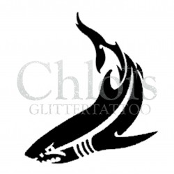 Requin n°1305 pochoir chloïs Glittertattoo pour tatouage temporaire