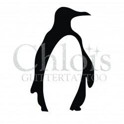 Pinguin n°1315 pochoir chloïs Glittertattoo pour tatouage temporaire