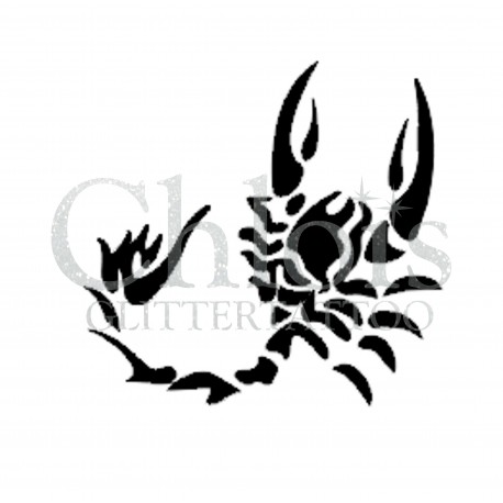 Scorpion n° 1501 - pochoir pour tatouages à paillette ou encre de Chloïs Glittertattoo