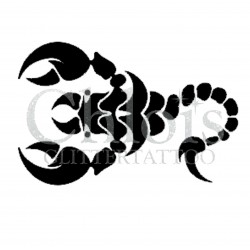 Scorpion n° 1502 - pochoir pour tatouages à paillette ou encre de Chloïs Glittertattoo