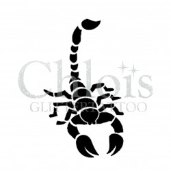 Scorpion n° 1503 - pochoir pour tatouages à paillette ou encre de Chloïs Glittertattoo