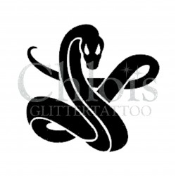Serpent n° 1505 - pochoir pour tatouages à paillette ou encre de Chloïs Glittertattoo
