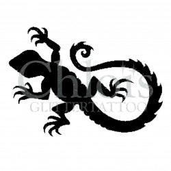 Gecko2 n° 1508 - pochoir pour tatouages à paillette ou encre de Chloïs Glittertattoo