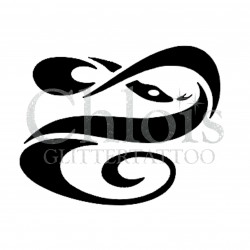 Serpent torsadé n° 1509 - pochoir pour tatouages à paillette ou encre de Chloïs Glittertattoo