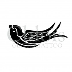 Oiseau n° 1700 pochoir chloïs Glittertattoo pour tatouage temporaire