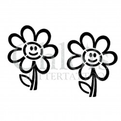 Happy Flower n° 3004 pochoir pour tatouage temporaire