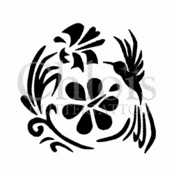 Fleur Colibri n° 3007 pochoir pour tatouage temporaire