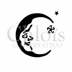 Lune n°4012 - pochoir tatouage éphémère