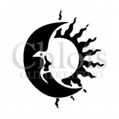 Lune Soleil n°4013 - pochoir tatouage éphémère