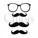 Moustache et Lunettes n°4032 - pochoir tatouage éphémère