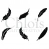 Plumes n° 9405 pochoir minis tattoos