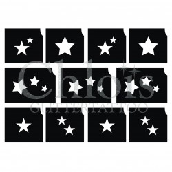 Minis Etoiles n° 9408 pochoir tattoos multiple