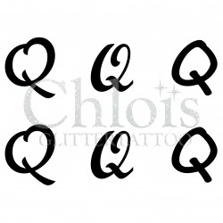 Pochoir n° 9737 tatouage lettre "Q"