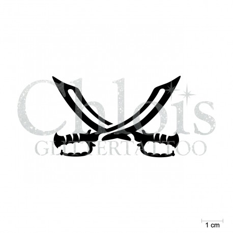 Sabres de pirate N°5306 pochoir chloïs Glittertattoo pour tatouage temporaire