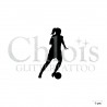 Footballeuse N°6503 pochoir chloïs Glittertattoo pour tatouage temporaire