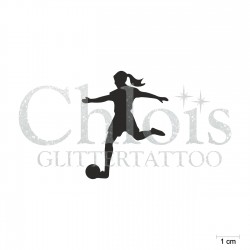 Footballeuse N°6504 pochoir chloïs Glittertattoo pour tatouage temporaire