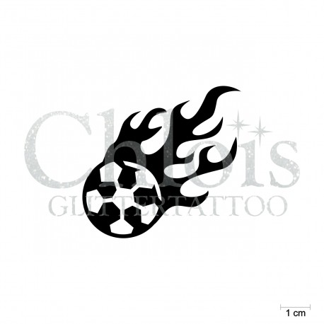 Ballon en flamme N°6505 pochoir chloïs Glittertattoo pour tatouage temporaire