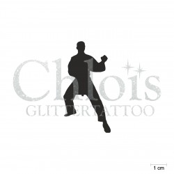 Arts martiaux N°6511 pochoir chloïs Glittertattoo pour tatouage temporaire