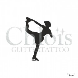 Patineuse N°6530 pochoir chloïs Glittertattoo pour tatouage temporaire