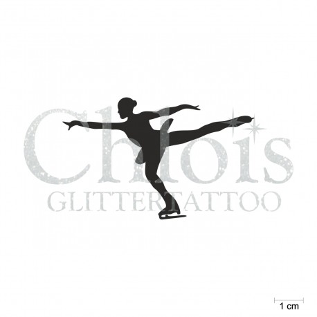 Patineuse artistique N°6532 pochoir chloïs Glittertattoo pour tatouage temporaire