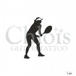 Tenniswoman N°6553 pochoir chloïs Glittertattoo pour tatouage temporaire