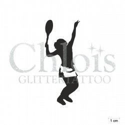 Tenniswoman N°6554 pochoir chloïs Glittertattoo pour tatouage temporaire