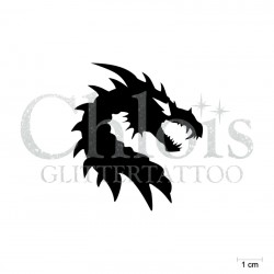 Dragon Tribal N°2514 pochoir chloïs Glittertattoo pour tatouage temporaire