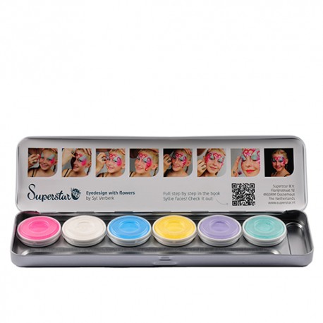 Maquillage enfant déguisement palette 6 fards à eau Pastel Superstar
