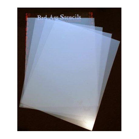 Lot De 12 Feuilles De Pochoir Mylar/PET A4 (30,5x21,7 Cm) - Translucides, Lavables - Pour Peinture, Sérigraphie, DIY - Couleur Blanc Laiteux
